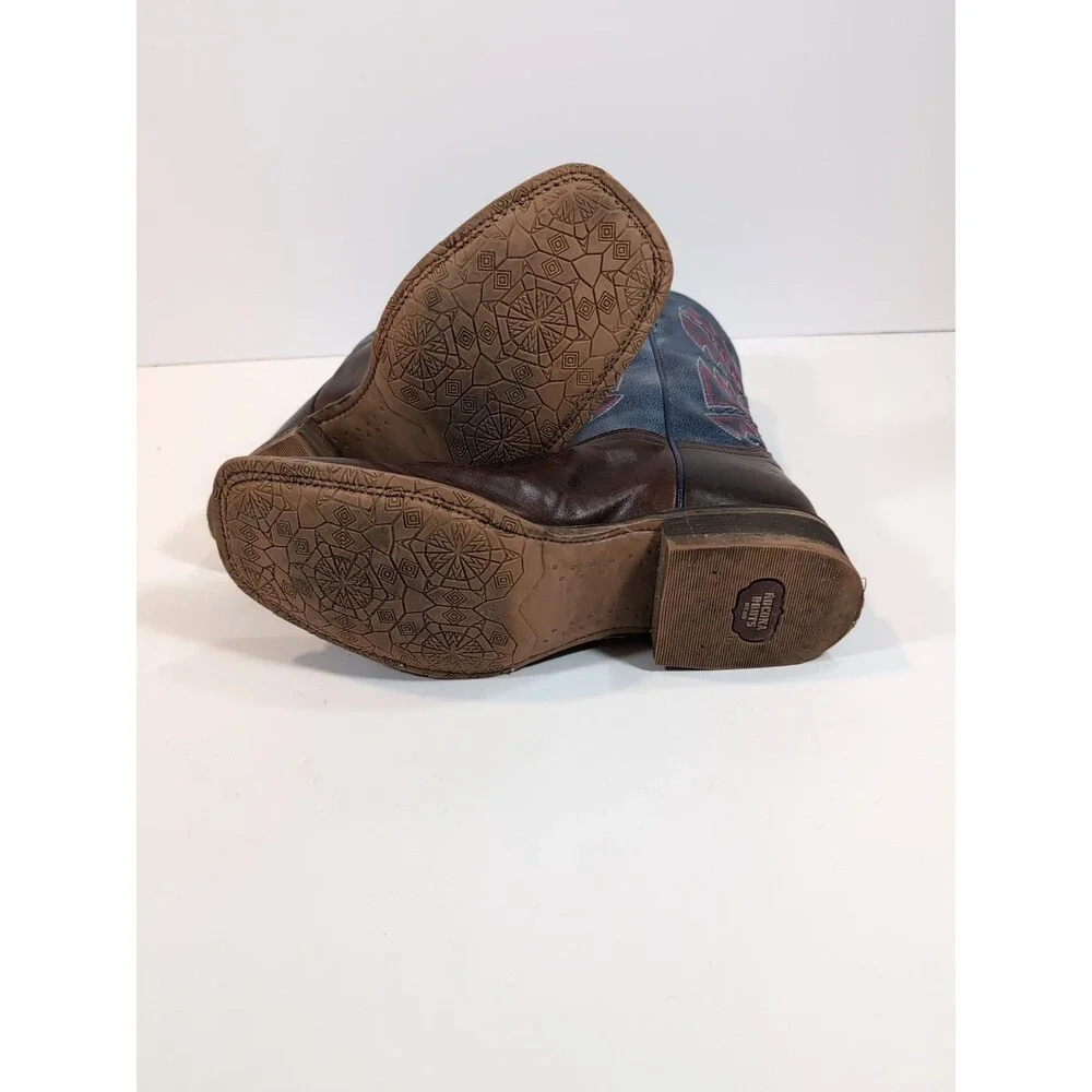 Nocona Women's Hero Nadia Blue Square Toe  Western Cowboy Boots Size 8.5 B - Picture 11 of 13